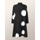 Long Sleeves Loose Asymmetric Buttoned Polka-Dot Tied Mock Neck Jackets&Coats Midi Dresses Outerwear