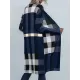 Plaid Long Sleeves Loose Collarless Outerwear