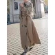 Buckle Buttoned Split-Back Tied Waist Long Sleeves Loose Lapel Trench Coats Outerwear