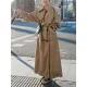 Buckle Buttoned Split-Back Tied Waist Long Sleeves Loose Lapel Trench Coats Outerwear