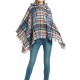 Fringed Hooded Keep Warm Plaid Shawl&Cloak Cape