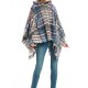 Fringed Hooded Keep Warm Plaid Shawl&Cloak Cape