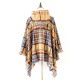 Fringed Hooded Keep Warm Plaid Shawl&Cloak Cape