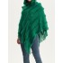 Hooded Keep Warm Solid Color Tasseled Shawl&Cloak Cape