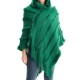 Hooded Keep Warm Solid Color Tasseled Shawl&Cloak Cape