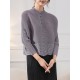 Buttoned Pleated Pockets Solid Color Long Sleeves Loose Round-Neck Outerwear