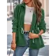 Drawstring Solid Color Velvet Zipper Long Sleeves Loose Stand Collar Outerwear