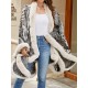 Jacquard Keep Warm Velvet Long Sleeves Loose Collarless Shawl Cape