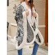 Jacquard Keep Warm Velvet Long Sleeves Loose Collarless Shawl Cape