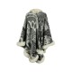 Jacquard Keep Warm Velvet Long Sleeves Loose Collarless Shawl Cape