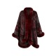 Jacquard Keep Warm Velvet Long Sleeves Loose Collarless Shawl Cape