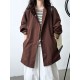 Pockets Solid Color Long Sleeves Loose Stand Collar Trench Coats Outerwear