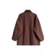 Pockets Solid Color Long Sleeves Loose Stand Collar Trench Coats Outerwear