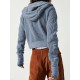 Buttoned Pockets Split-Joint Zipper Hooded Long Sleeves Hooded Outerwear