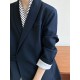 Asymmetric Buttoned Pockets Solid Color Tied Long Sleeves Loose V-Neck Outerwear Blazer