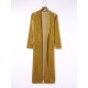 Pockets Solid Color Split-Joint Velvet Long Sleeves Loose Collarless Outerwear