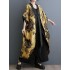 Flower-Embellished Chinese Frog Buttons Pleated Split-Joint Batwing Sleeves Loose V-Neck Outerwear