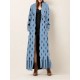 Hollow Solid Color Tasseled Long Sleeves Loose Notched Collar Denim Outerwear