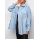 Buttoned Pockets Long Sleeves Loose Lapel Outerwear Jackets