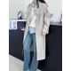 Buckle Pockets Solid Color Split-Back Tied Waist Long Sleeves Loose Lapel Trench Coats