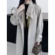 Buckle Pockets Solid Color Split-Back Tied Waist Long Sleeves Loose Lapel Trench Coats