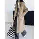 Buckle Pockets Solid Color Split-Back Tied Waist Long Sleeves Loose Lapel Trench Coats