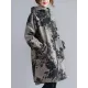 Artistic Retro Loose Floral Printed Hooded Long Sleeves Outwear