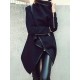 Original Asymmetric Split-Joint High-Neck Woolen Coat