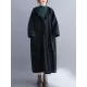 Loose Hooded Trench Long Coat