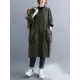 Loose Hooded Trench Long Coat