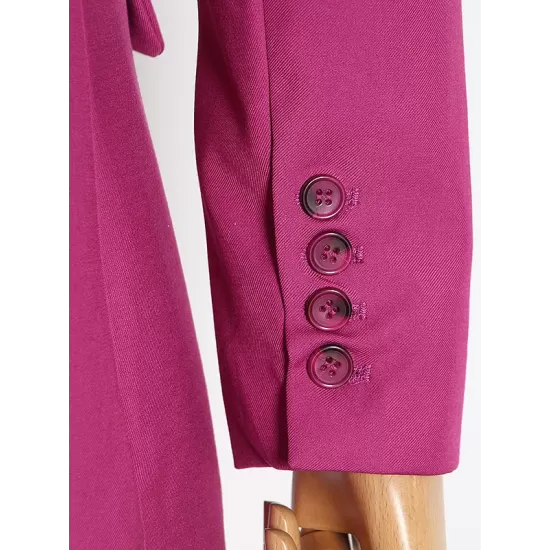 Original Long Sleeves Loose Solid Color Deep V-Neck Outerwear Blazer