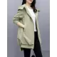 Casual Loose 4 Colors Pleated Zipper Hooded Long Sleeves Outwear