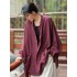 Vintage Batwing Sleeves Split-Joint Solid Color Outerwear