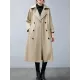 Loose Buttoned Notched Collar Trench Coat