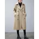 Loose Buttoned Notched Collar Trench Coat