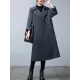 Loose Buttoned Notched Collar Trench Coat