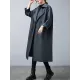 Loose Buttoned Notched Collar Trench Coat