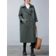 Loose Buttoned Notched Collar Trench Coat