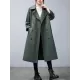 Loose Buttoned Notched Collar Trench Coat