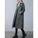 Loose Buttoned Notched Collar Trench Coat