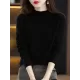 Office Long Sleeves Solid Color High-Neck Sweater Tops Pullovers