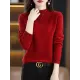 Office Long Sleeves Solid Color High-Neck Sweater Tops Pullovers