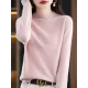 Office Long Sleeves Solid Color High-Neck Sweater Tops Pullovers