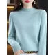 Office Long Sleeves Solid Color High-Neck Sweater Tops Pullovers