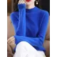 Office Long Sleeves Solid Color High-Neck Sweater Tops Pullovers