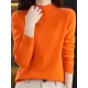 Office Long Sleeves Solid Color High-Neck Sweater Tops Pullovers