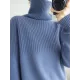 Casual Long Sleeves Loose Solid Color High-Neck Sweater Tops