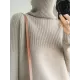 Casual Long Sleeves Loose Solid Color High-Neck Sweater Tops