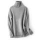 Casual Long Sleeves Loose Solid Color High-Neck Sweater Tops