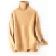 Casual Long Sleeves Loose Solid Color High-Neck Sweater Tops